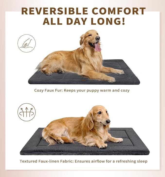 MADE 4 PETS Dog Crate Pad Bed for Medium Dogs, Washable & Reversible, Anti-Slip - Image 3