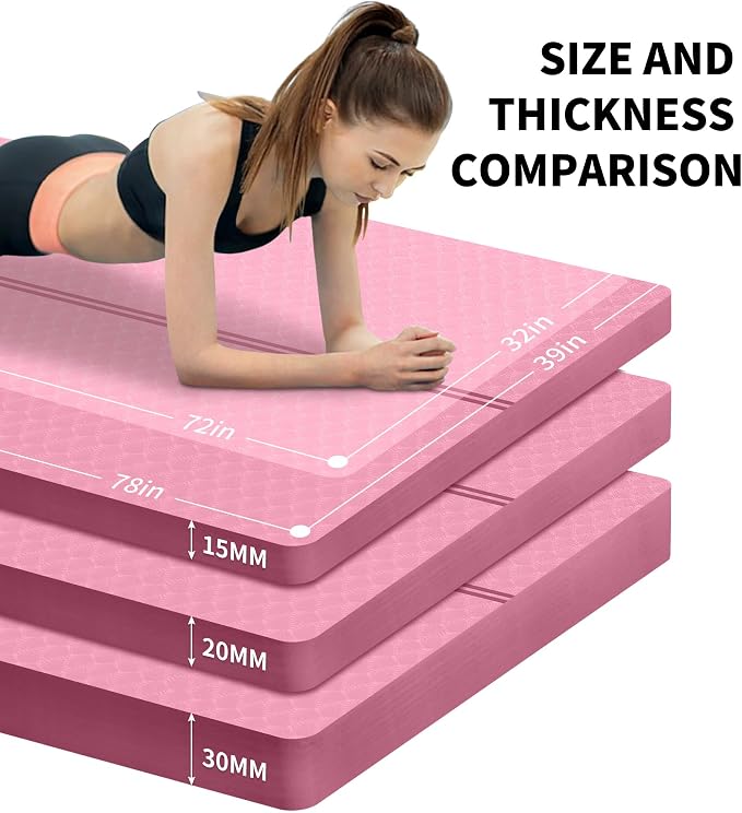 nuveti Large Exercise Mat - 15mm/20mm/30mm Thick Yoga Mat | Workout Mat - Image 4