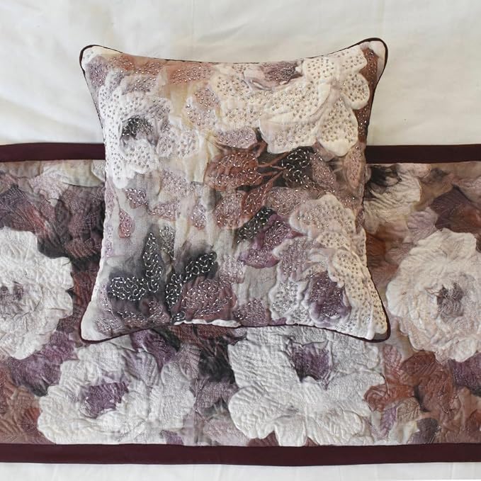The HomeCentric King/Queen/Twin Purple Decorative Twin 53"x18" Bed Runner - Image 3