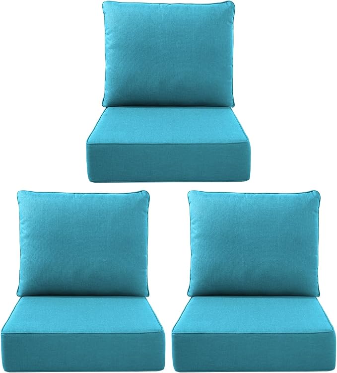 Luxury Outdoor Seat Cushion Set-22 x 24 x 6 Inch Outdoor Chair Cushions by NatureComfyOutdoorFurniture