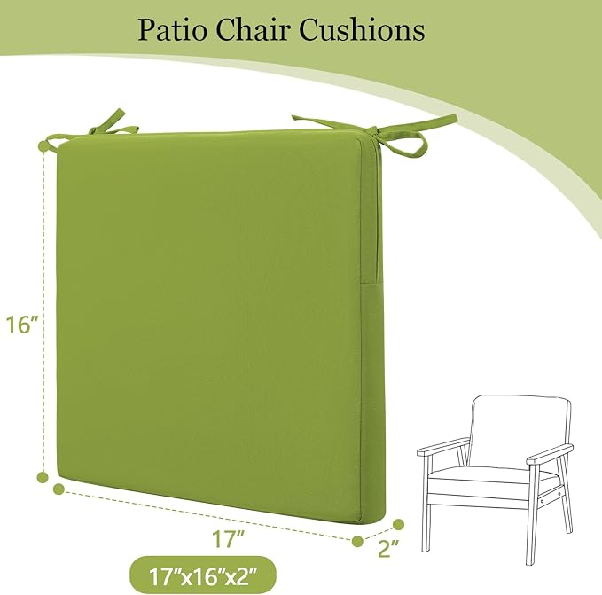 idee-home Outdoor Chair Cushions Set of 4, Dining Chair Pads - Image 7