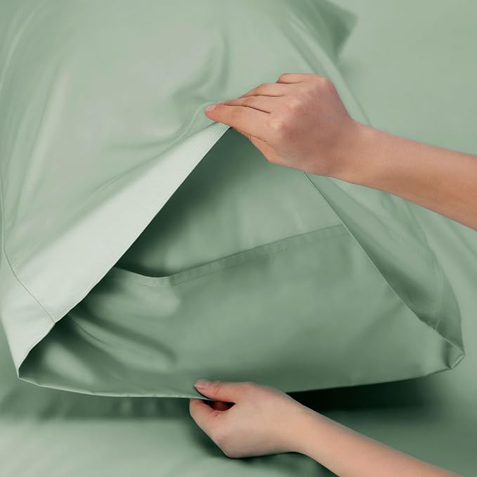 Bedsure Full Size Bed Sheets, Cooling Sheets, Rayon Derived from Bamboo - Image 6