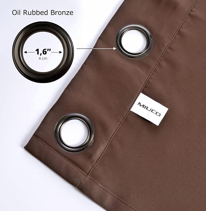 MIUCO Room Darkening Soild Grommet Window Blackout Curtains Two Panels - Image 7