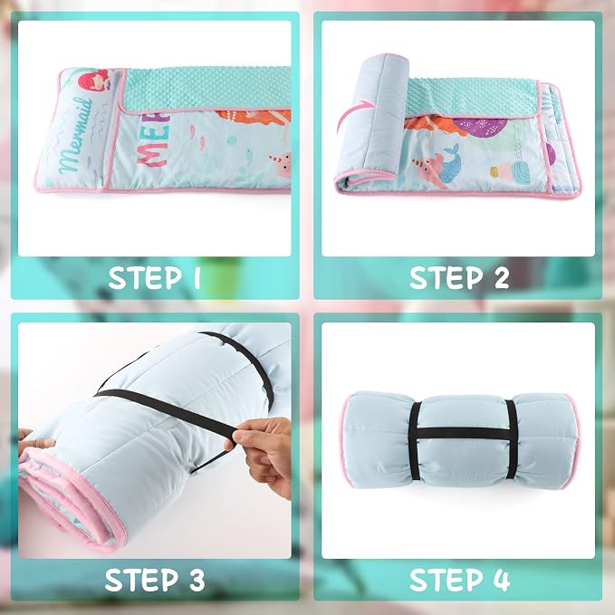 TANOSHII® Toddler Nap Mat with Pillow and Blanket, Portable Kids Sleeping Mats - Image 6