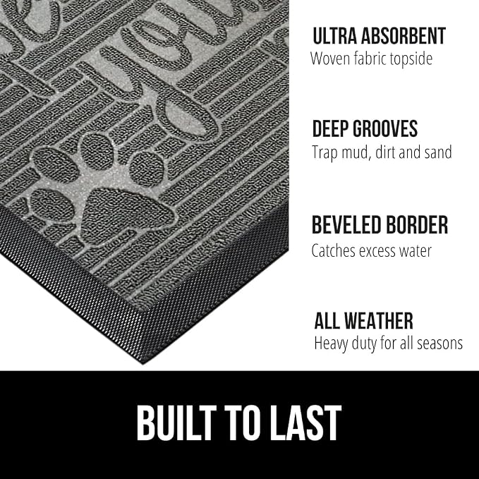 GORILLA GRIP 100% Waterproof All-Season WeatherMax Doormat, US Designed Natural - Image 2