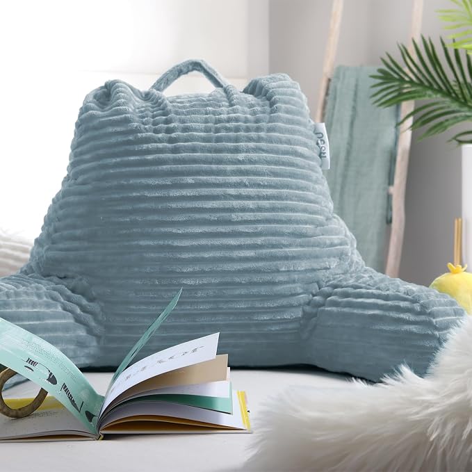 Nestl Reading Pillow with Shredded Memory Foam, Luxe Cut Plush Back Pillow - Image 8