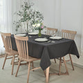maxmill Faux Linen Textured Rectangle Tablecloth Water Resistant Wrinkle Free by maxmill