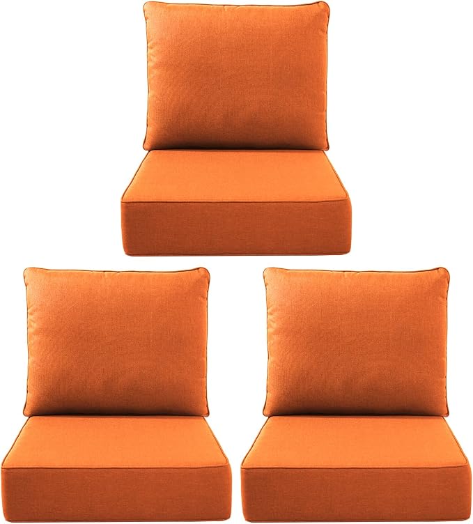 Luxury Outdoor Seat Cushion Set-22 x 24 x 6 Inch Outdoor Chair Cushions by NatureComfyOutdoorFurniture