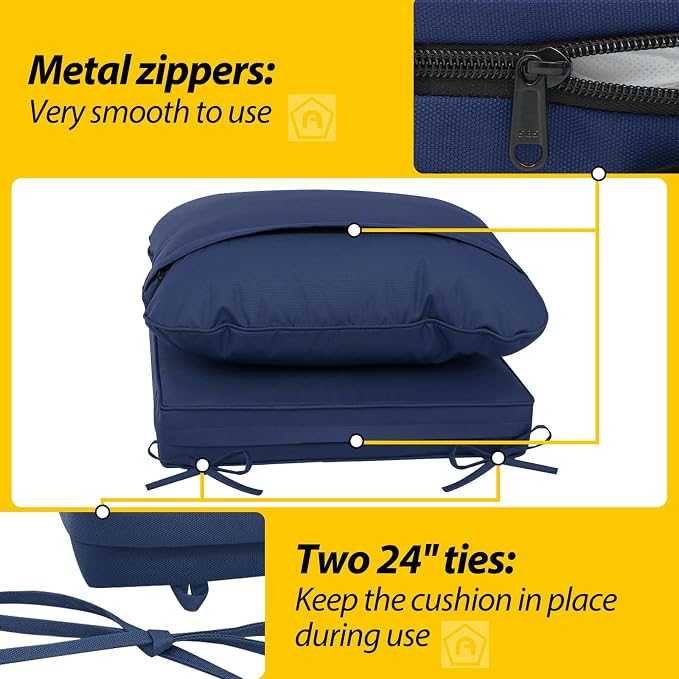 AAAAAcessories Outdoor Deep Seat Cushions, Waterproof, Fade-Resistant Patio - Image 4