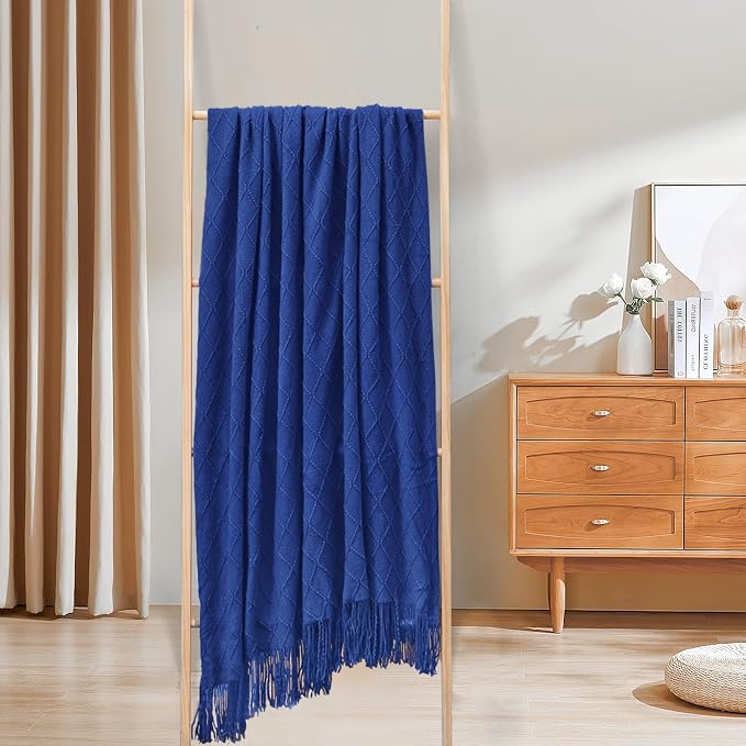 inhand Knit Klein Blue Throw Blanket - Image 2