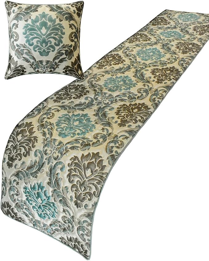 The HomeCentric King/Queen/Twin Blue Designer Full 68"x18" Bed Runner Without - Image 5