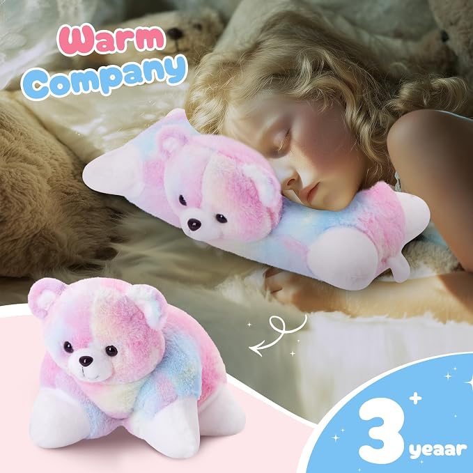 Glow Guards 15" Rainbow Teddy Bear Plush Pillow, Cute Stuffed Animal Soft - Image 4