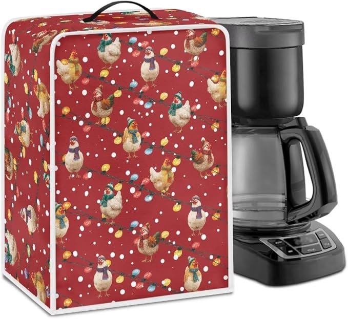 Christmas Rooster Coffee Maker Cover Protector by Unknown