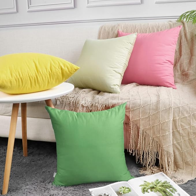 Thmyo 4-Pack 100% Cotton Comfortable Solid Decorative Throw Pillow Case - Image 3