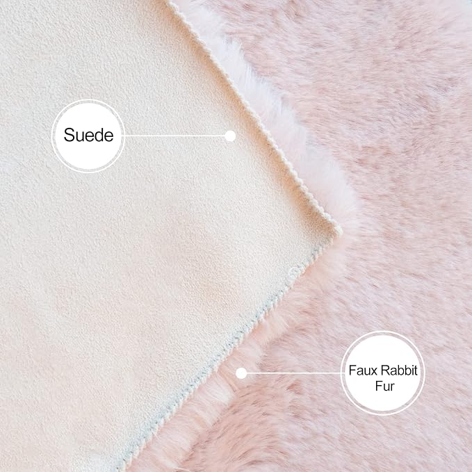 Pink Plush Washable Fluffy Fur Rugs - Image 6