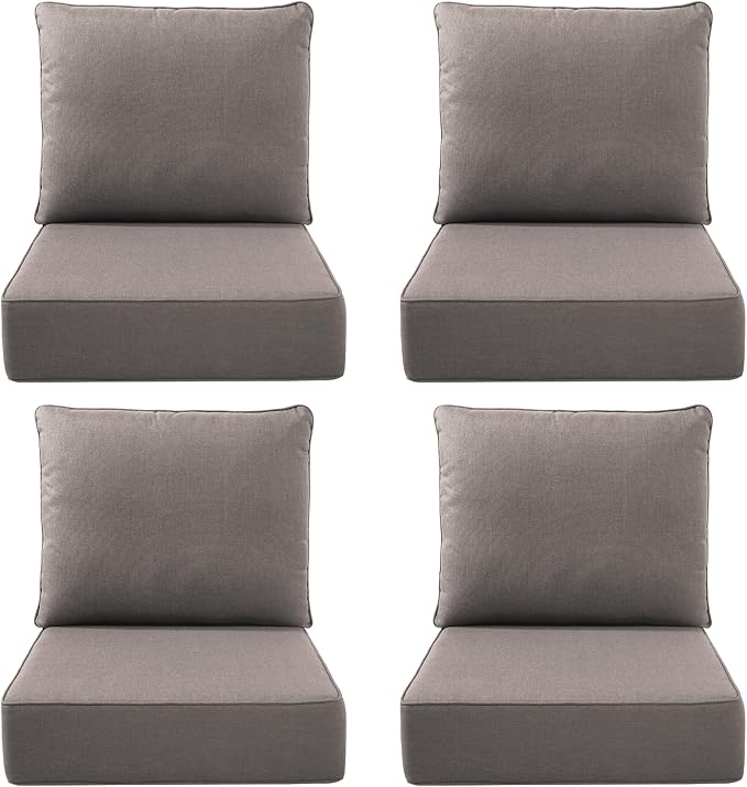 Luxury Outdoor Seat Cushion Set-22 x 24 x 6 Inch Outdoor Chair Cushions by NatureComfyOutdoorFurniture