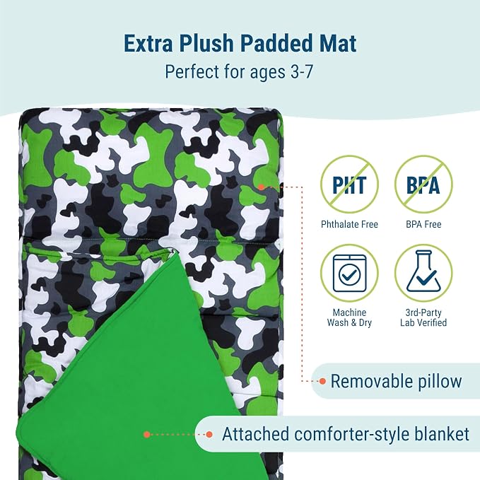 Wildkin Kids Original Nap Mat – Cozy Kids Sleep Mat - Image 3