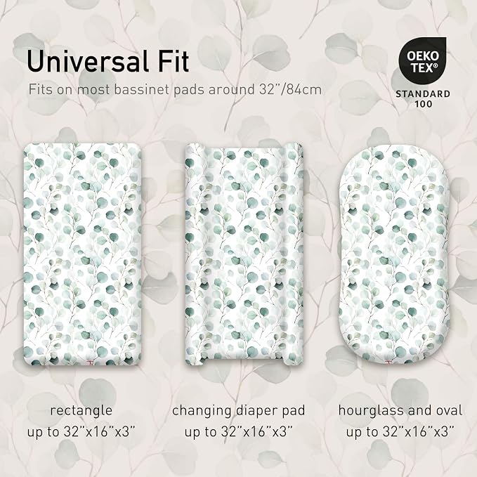 Gllquen Baby Bassinet Sheets 4 Pack, Breathable Cozy Fitted Mattress Sheet - Image 5