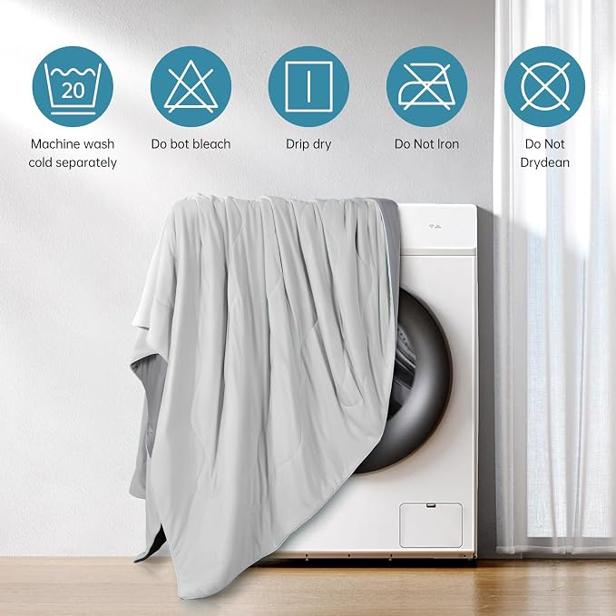 EASELAND Cooling Comforter King, Cold Touch Fabric Absorbs Body Heat, - Image 6