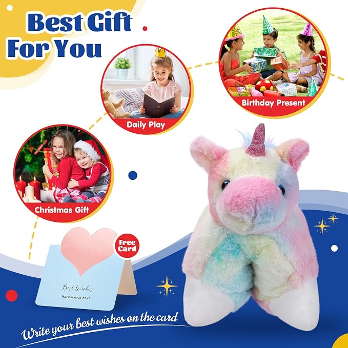 Glow Guards 16" Rainbow Unicorn Stuffed Animal Cute Soft Lovely Colorful Plush - Image 6