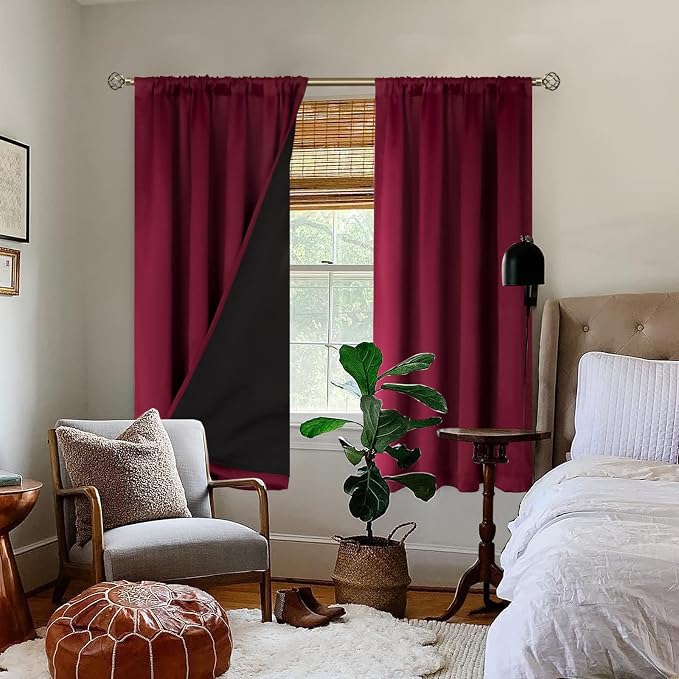 BGment Christmas Red Blackout Curtains - Image 2