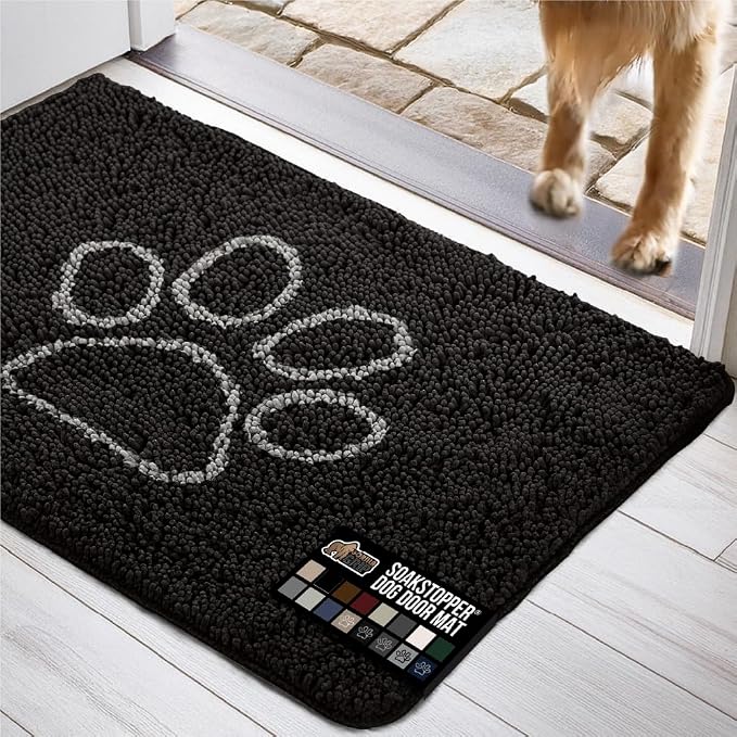 GORILLA GRIP SOAKSTOPPER Dog Door Mat, 30x20 Machine Washable Rug Absorbent by GorillaGrip