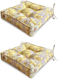 ARTPLAN Outdoor Seat Cushion, Square Thick Tufted Pure Chair Cushion by ARTPLAN