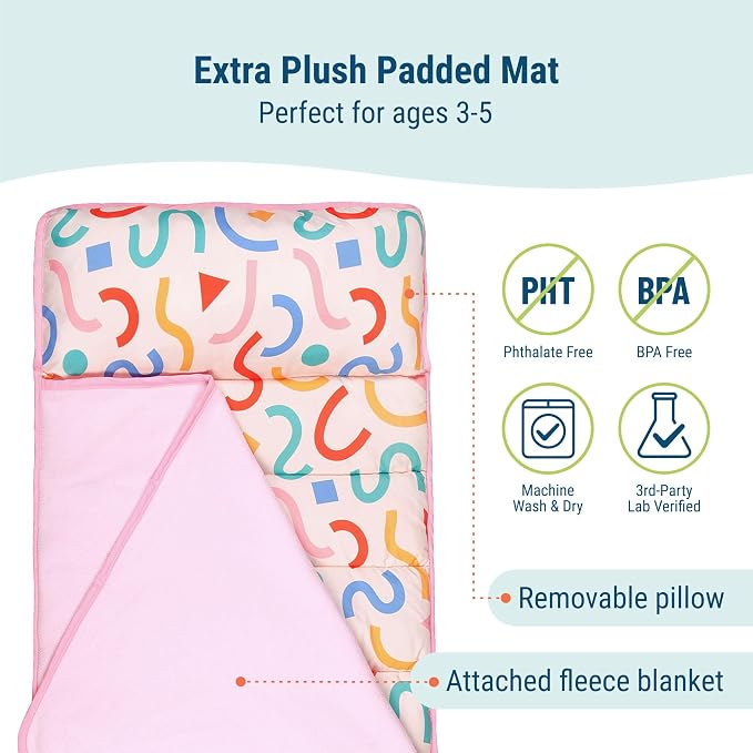 Wildkin 43-inch Kids Nap Mat – Soft Microfiber Toddler Sleeping Mat - Image 2