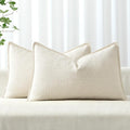MIULEE Decorative Lumbar Throw Pillow Cover 12x20, 2 Pack Boho Farmhouse by MIULEE