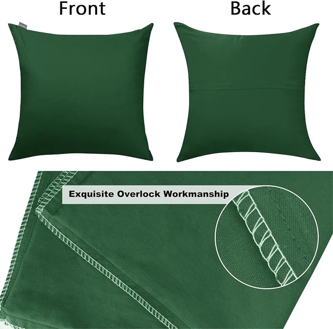4-Pack 100% Cotton Comfortable Solid Decorative Throw Pillow Case Square - Image 5