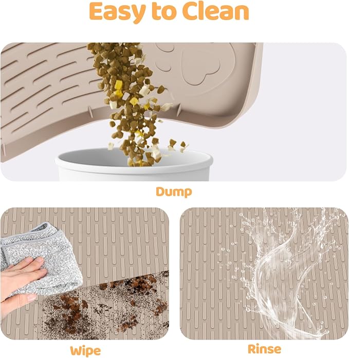 Dog Food Mat, Extra Large 40" x 28" Silicone Pet Feeding Mat - Image 5