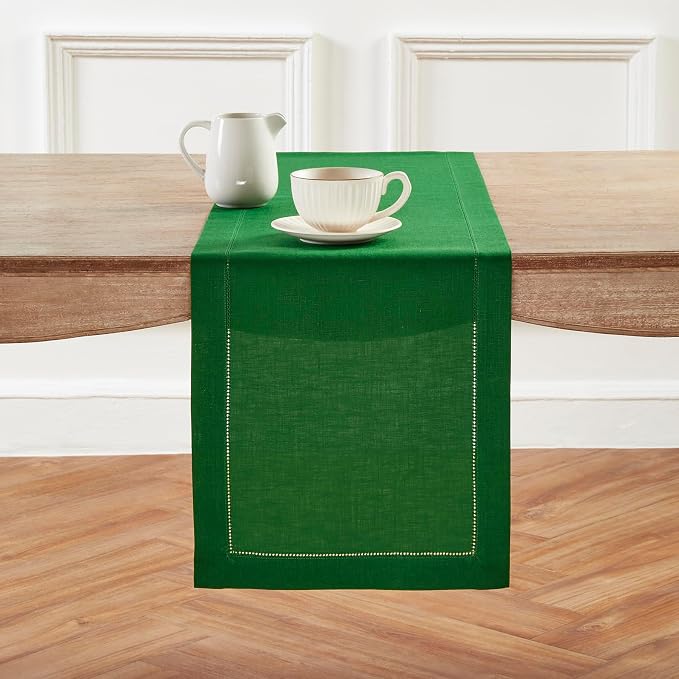 Solino Home Linen Garden Green Table Runner 90 Inches Long by SolinoHome