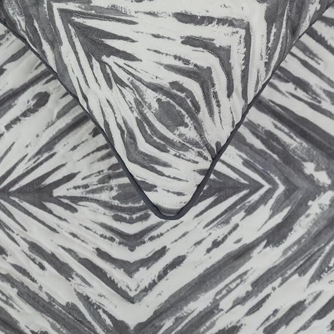The HomeCentric King/Queen/Twin Grey & White Designer King 90"x18" Bed Runner - Image 3
