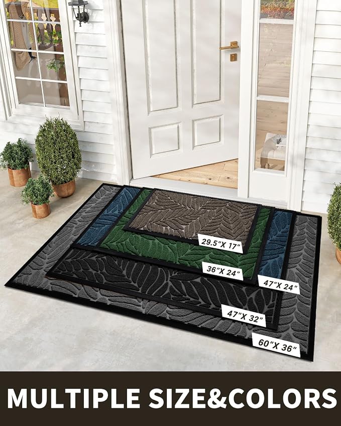 Yimobra Front Door Mat Outdoor Indoor, 29.5x17 All-Season Waterproof Door Mat - Image 2