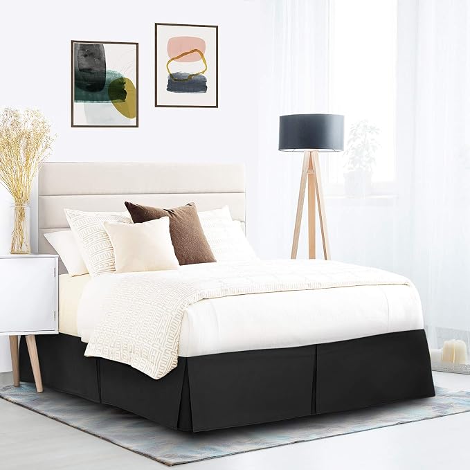 Nestl Black Bed Skirt Cal King Size - Image 9