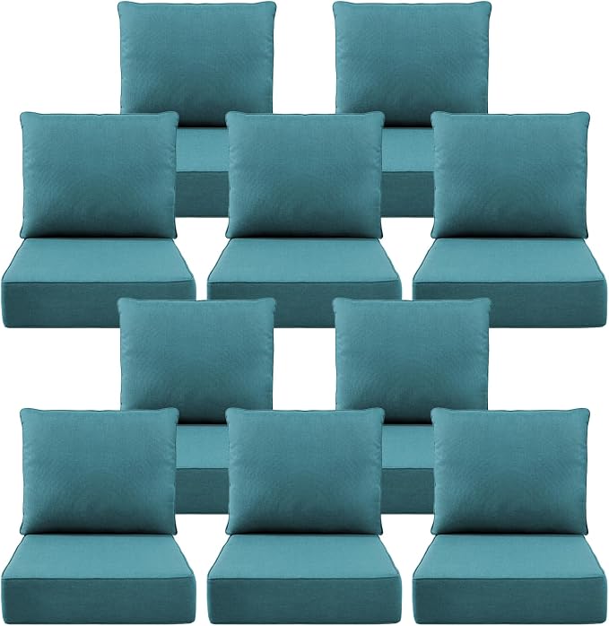 Luxury 6" Outdoor Cushions for Patio Furniture, Fade Resistant Couch Chair by Pugire