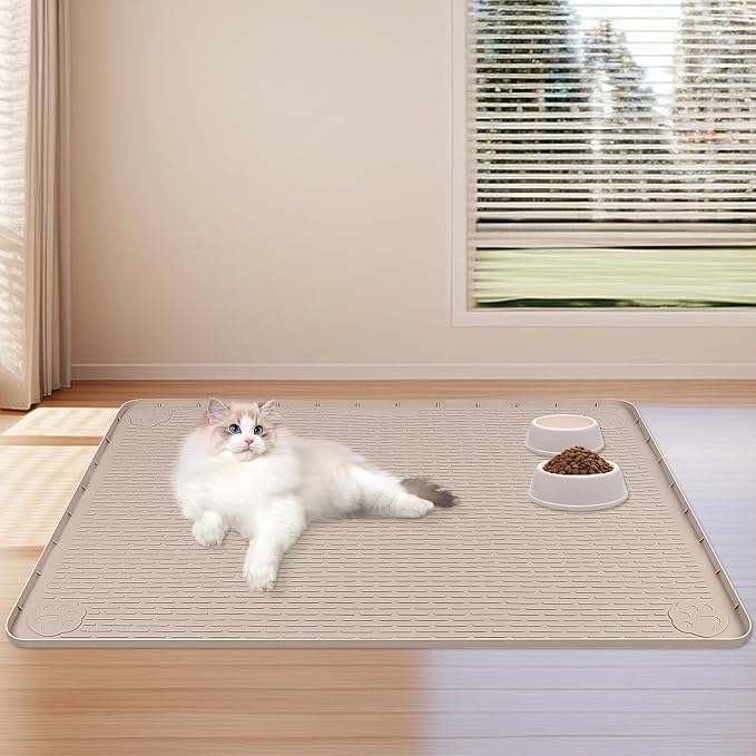 Dog Food Mat, Extra Large 40" x 28" Silicone Pet Feeding Mat - Image 7