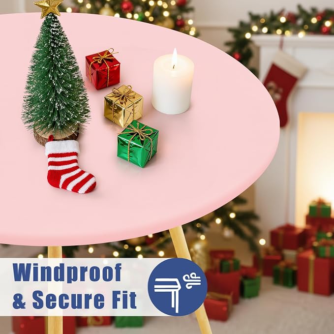 Round Spandex Tablecloth, Elastic Fitted Waterproof Tablecloths - Image 3