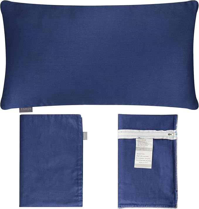Thmyo 4-Pack 100% Cotton Lumbar Comfortable Solid Decorative Throw Pillow Case - Image 6