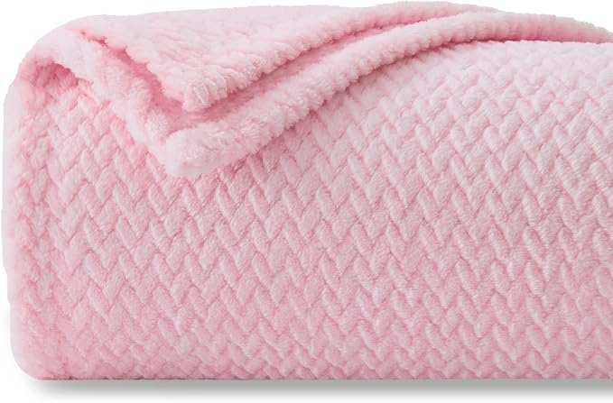 NEWCOSPLAY Super Soft Throw Blanket Pink Premium Silky Flannel Fleece Leaves by NEWCOSPLAY