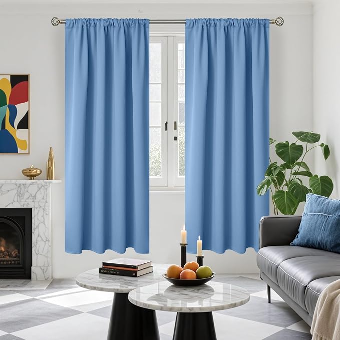 BGment Denim Blue Blackout Curtains 72 Inches Long - Image 4