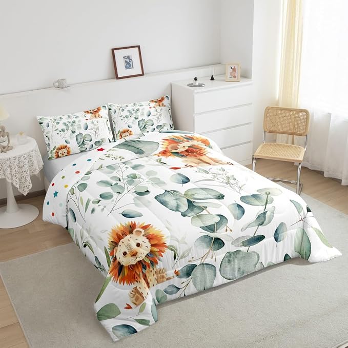 Erosebridal Cute Lion Full Comforter Set - Image 5