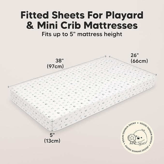 2-Pack Mini Crib Sheets Fitted - Image 3