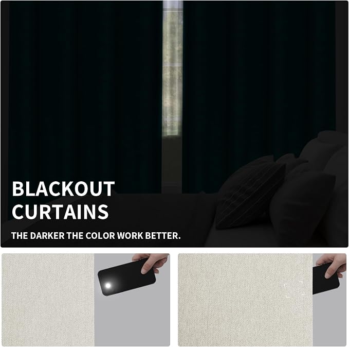 Easy-Going Linen Look Blackout Curtain 108 Inch Length Grommet Window Curtain - Image 4