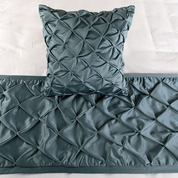 The HomeCentric Handmade Blue Queen 74 x 18 inch Bed Runner Without Pillow Cover - Image 5