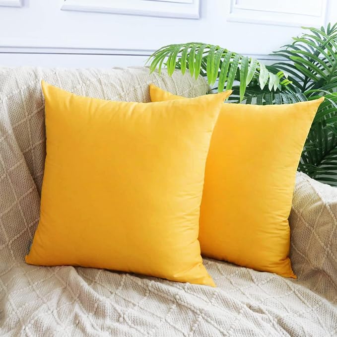 4-Pack 100% Cotton Comfortable Solid Decorative Throw Pillow Case, Thmyo Square - Image 2