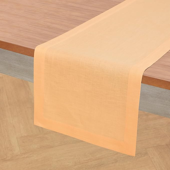 Solino Home Linen Peach Table Runner 48 Inches - Image 2