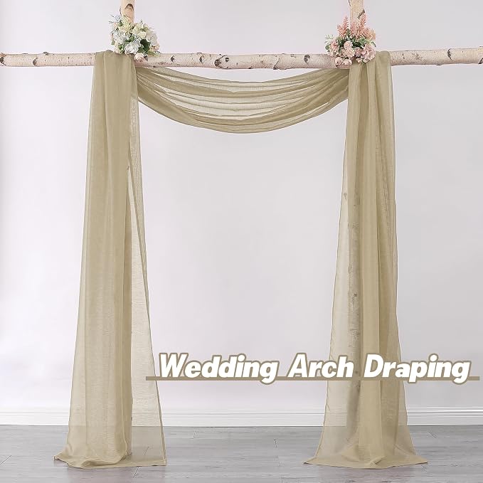 DONREN Taupe Window Scarf for Background - Image 2