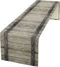Wooden Barn Doors Table Runner Wood Rustic Farm Farmhouse Country Retro Metal by ZhiRain