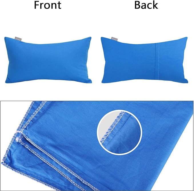 Thmyo 4-Pack 100% Cotton Lumbar Comfortable Solid Decorative Throw Pillow Case - Image 6